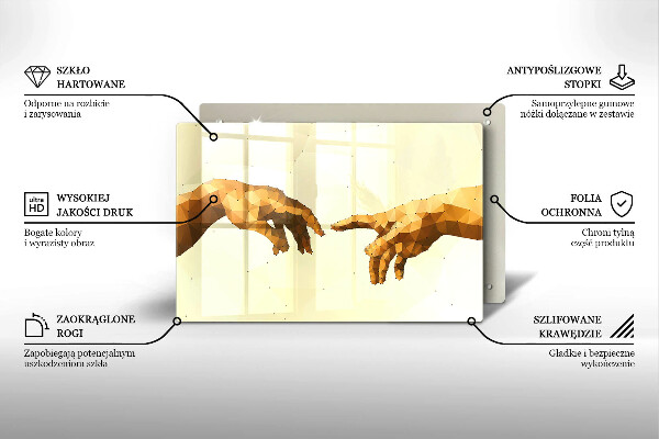 Skärbräda glas modern Skapandet av Adams händer