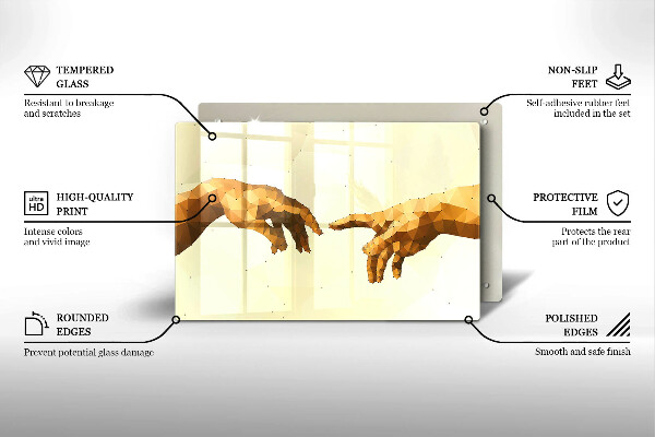 Skärbräda glas modern Skapandet av Adams händer