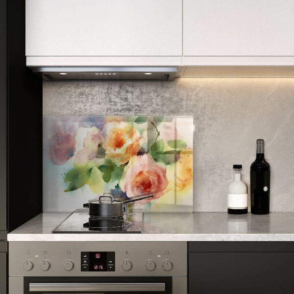 Skärbräda glas modern Målade blommor