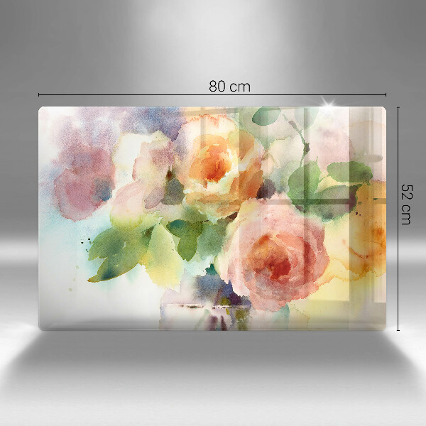 Skärbräda glas modern Målade blommor