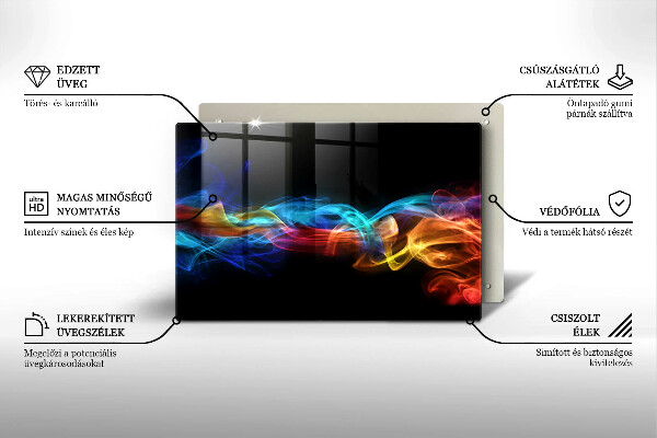 Skärbräda glas modern Färgad rök
