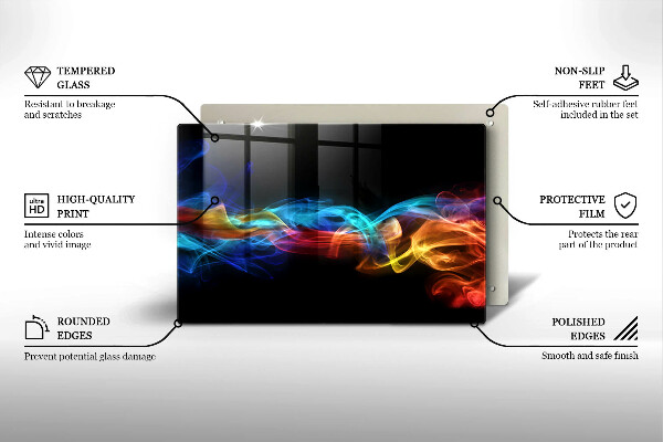 Skärbräda glas modern Färgad rök