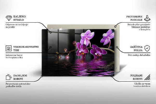 Skärbräda glas modern Orkidé vatten zen