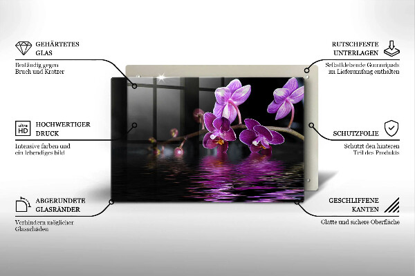 Skärbräda glas modern Orkidé vatten zen