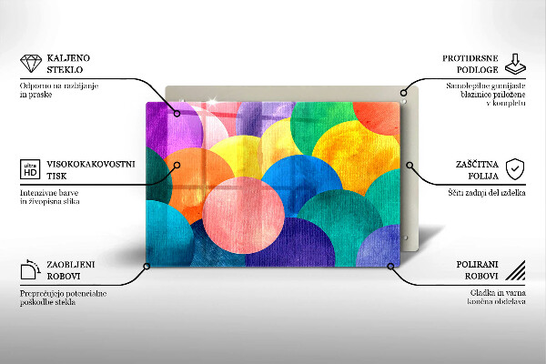 Skärbräda glas modern Färgade hjul