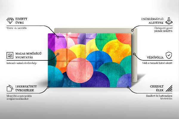 Skärbräda glas modern Färgade hjul