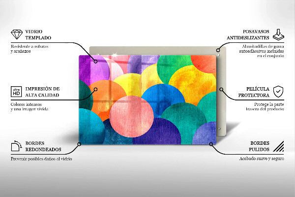 Skärbräda glas modern Färgade hjul