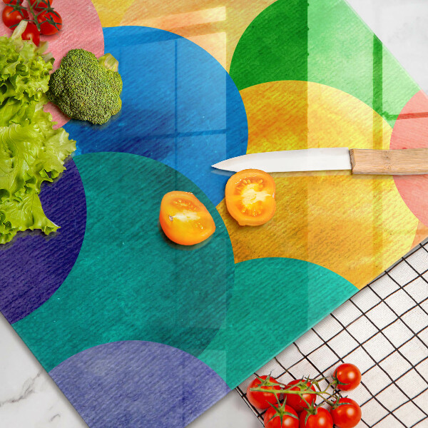 Skärbräda glas modern Färgade hjul