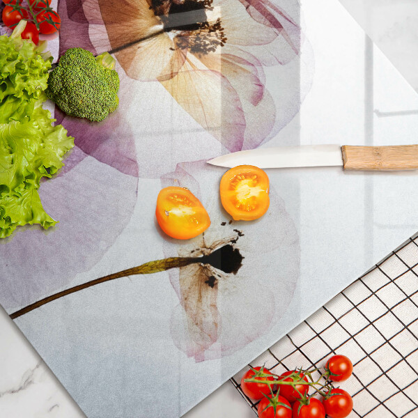 Skärbräda glas modern Fina blommor