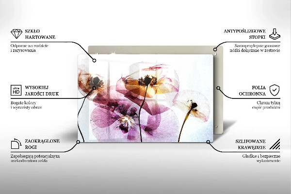 Skärbräda glas modern Fina blommor