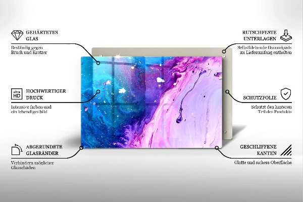 Skärbräda glas modern Abstraktion bläck