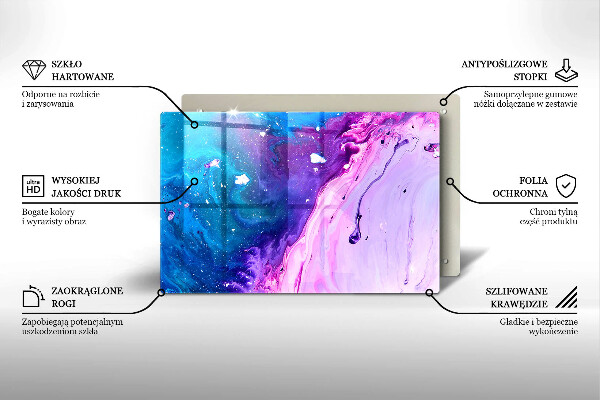 Skärbräda glas modern Abstraktion bläck