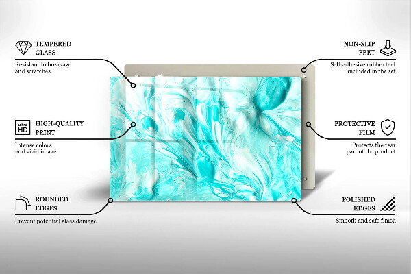 Skärbräda glas modern Abstraktionsfärger
