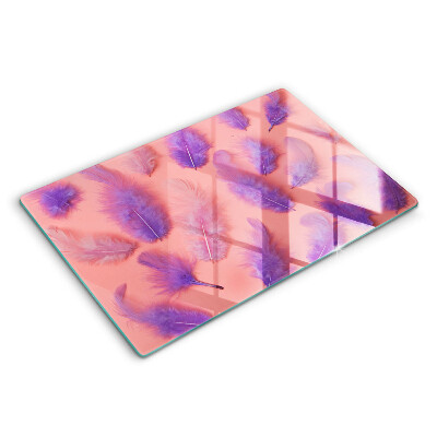 Skärbräda glas modern Fluffiga fjädrar