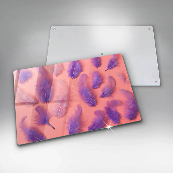 Skärbräda glas modern Fluffiga fjädrar