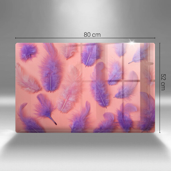 Skärbräda glas modern Fluffiga fjädrar