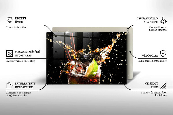 Skärbräda glas modern Drick med is