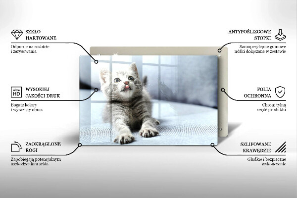 Skärbräda glas modern Liten söt kattunge