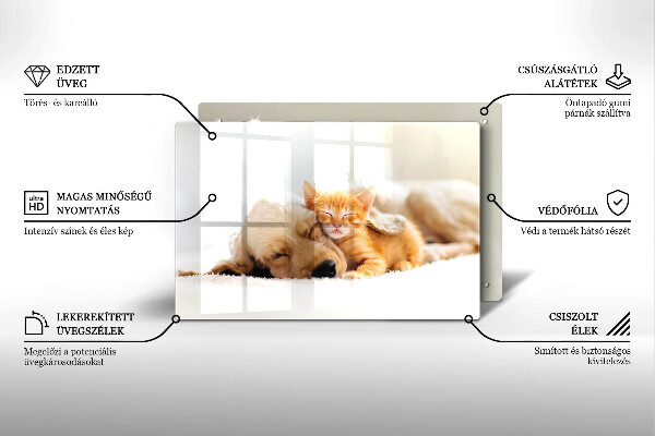 Skärbräda glas modern Djur hund och katt