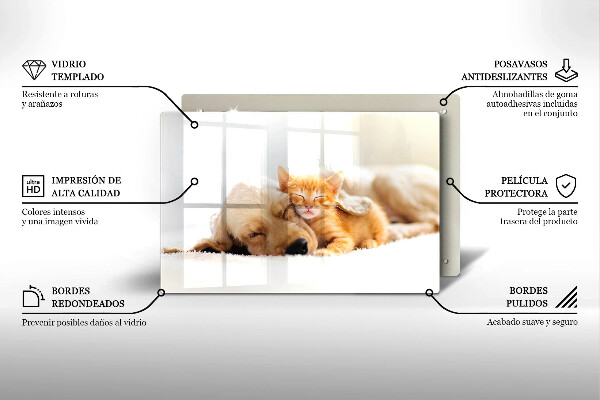 Skärbräda glas modern Djur hund och katt