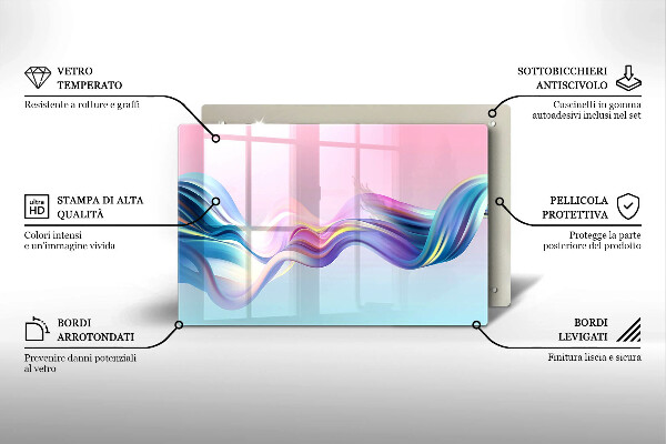 Skärbräda glas modern Pastell abstraktion