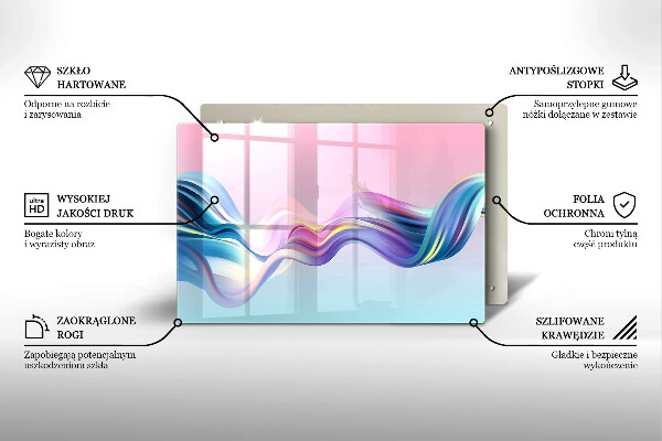 Skärbräda glas modern Pastell abstraktion