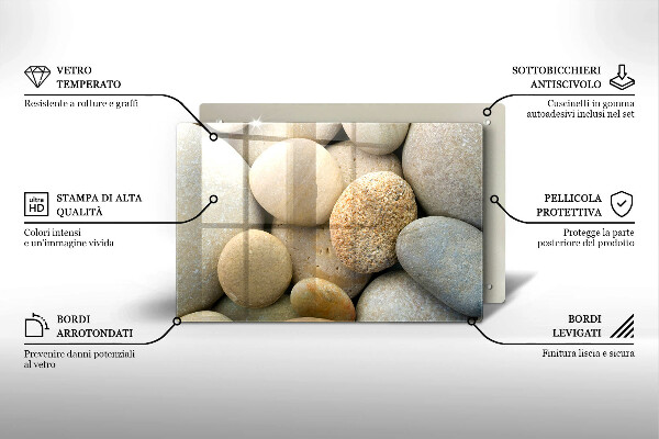 Skärbräda glas modern Ovalt stenmönster
