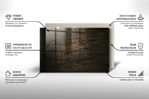 Skärbräda glas modern Trästruktur bark