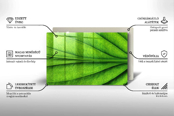 Skärbräda glas modern Lövvens natur