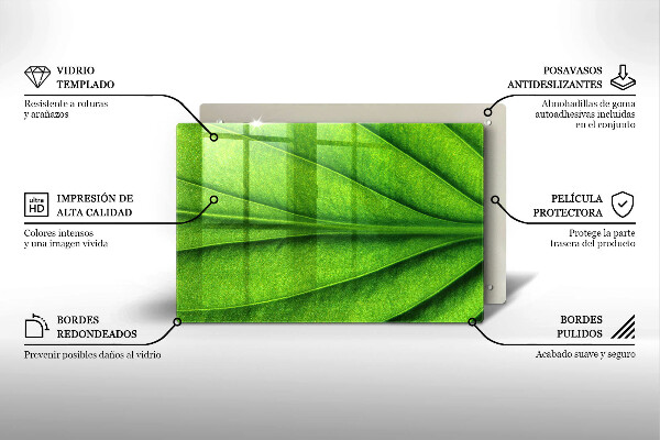 Skärbräda glas modern Lövvens natur