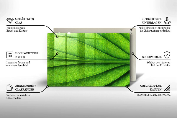 Skärbräda glas modern Lövvens natur
