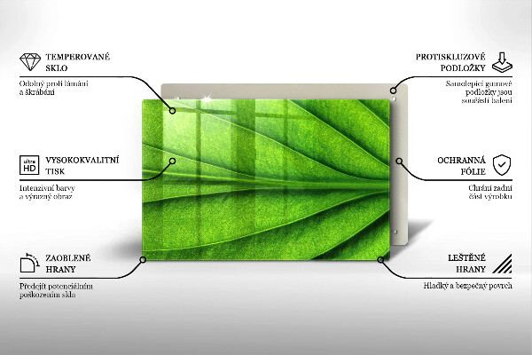 Skärbräda glas modern Lövvens natur