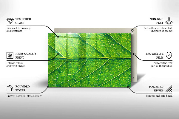 Skärbräda glas modern Blad vener natur