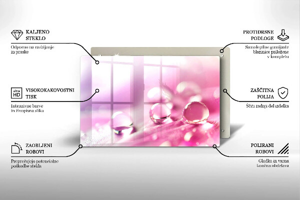 Skärbräda glas modern Dagg blomblad