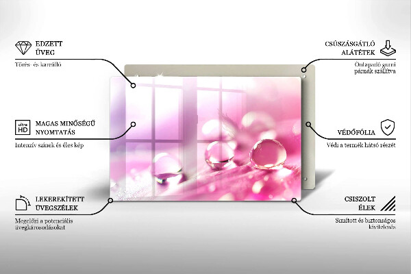 Skärbräda glas modern Dagg blomblad