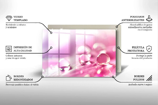 Skärbräda glas modern Dagg blomblad