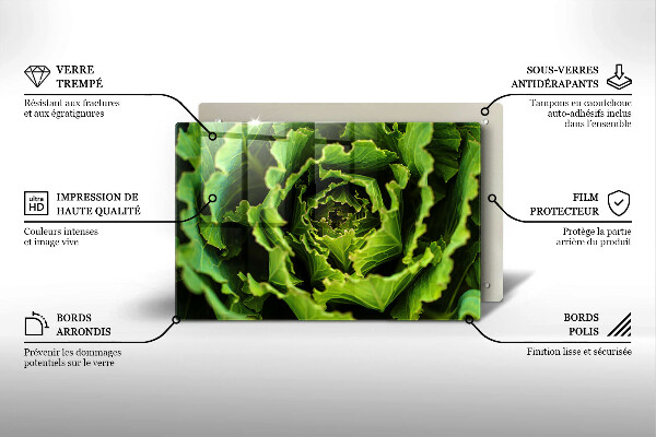 Skärbräda glas modern Äter salladsblad