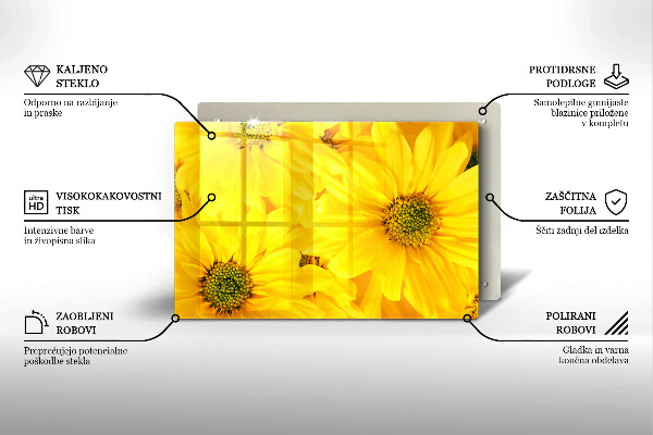 Skärbräda glas modern Blommor kronblad
