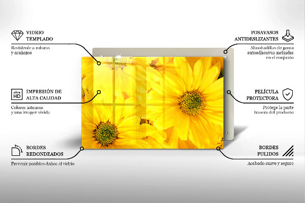 Skärbräda glas modern Blommor kronblad