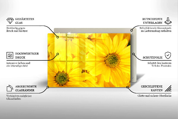 Skärbräda glas modern Blommor kronblad