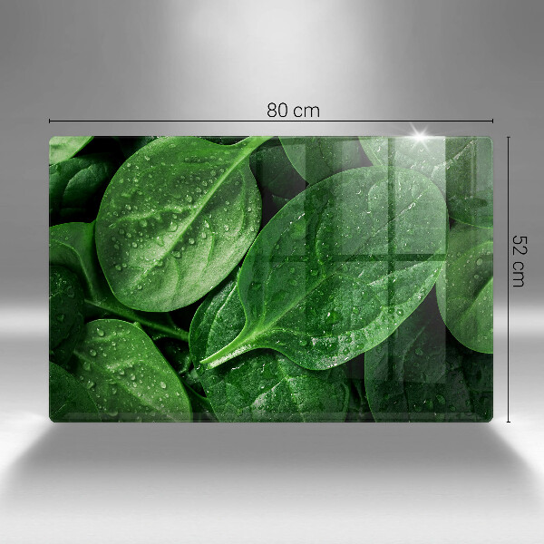 Skärbräda glas modern Basilikablad