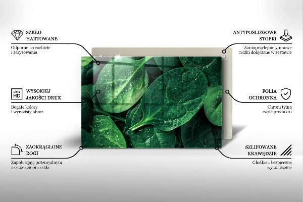 Skärbräda glas modern Basilikablad