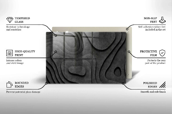Skärbräda glas modern 3D stenformer