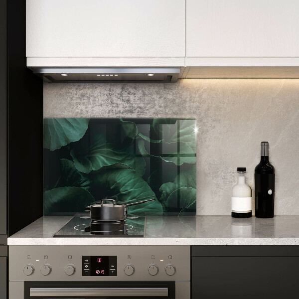 Skärbräda glas modern Vilda mörka blad