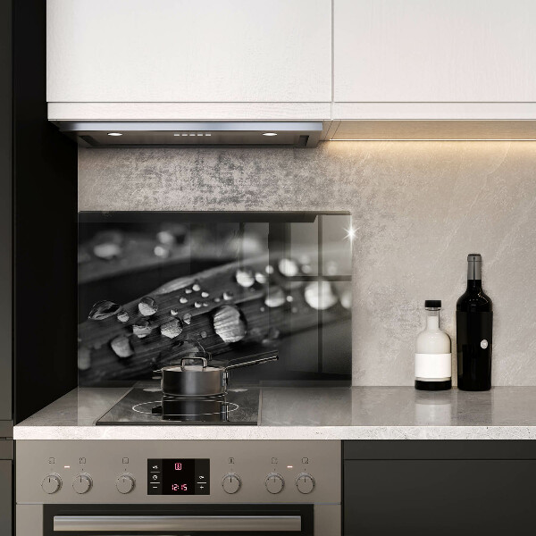 Skärbräda glas modern Daggdroppar på löv