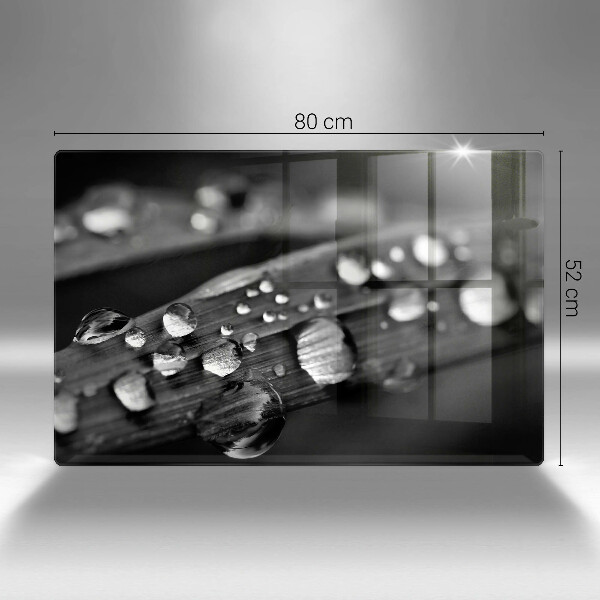 Skärbräda glas modern Daggdroppar på löv