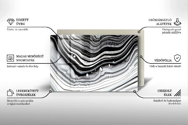 Skärbräda glas modern Bläckabstraktion