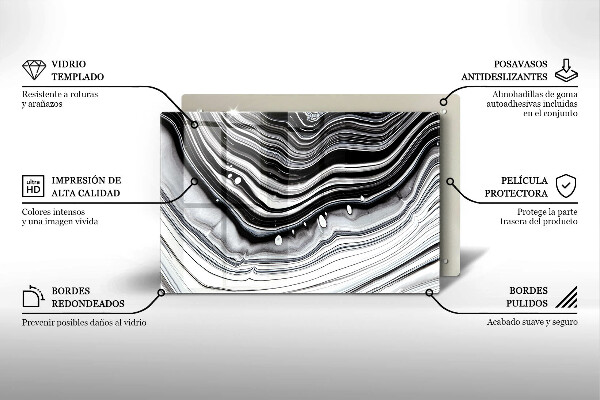 Skärbräda glas modern Bläckabstraktion
