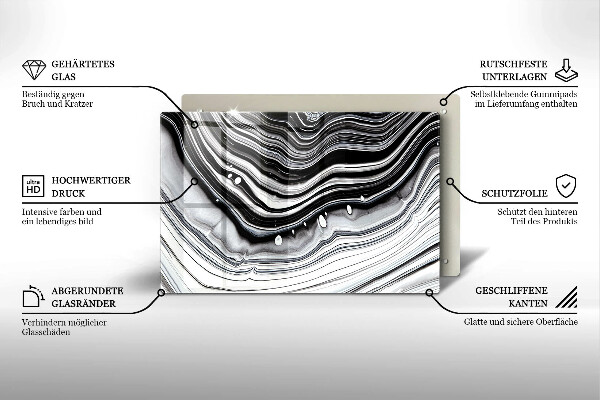 Skärbräda glas modern Bläckabstraktion