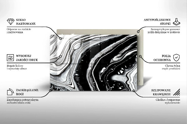 Skärbräda glas modern Bläckabstraktion